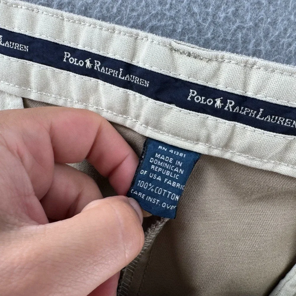 Vintage Polo Ralph Lauren Pants Mens 36x29 (Fits 34x29) Pleated Baggy Khaki